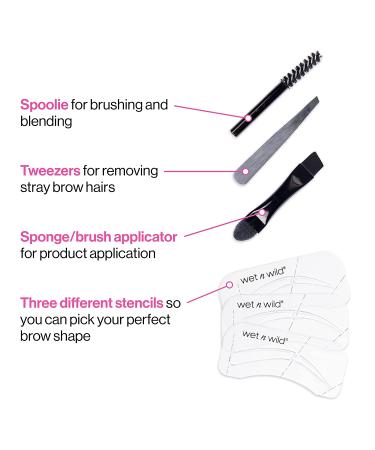 Wet n Wild Ultimate Eyebrow Stencil Kit - 5 Brow Color Set with Tools - Buy Online on GoSupps.com