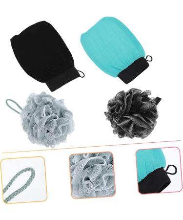 VINTORKY 2 Sets Bath Set Shower Exfoliation Mitt Scrub Glove Bathing Tools Skin Cleaning Mitten Bathing Gloves Bath Exfoliating Pad Men Body Scrubber Pouf Accessories Take a Bath Rayon - Buy Online on GoSupps.com