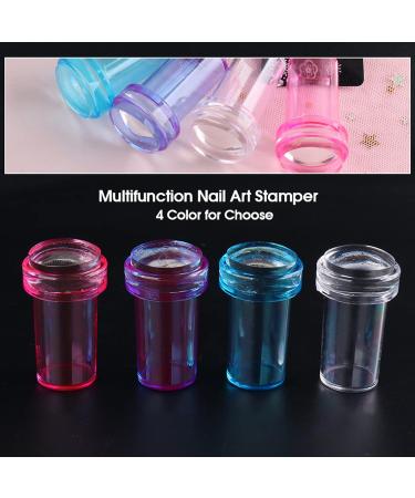 wirlsweal Nail Art Stamper Easy Storage Portable Reusable Nail Tool Stamp Seal for Fingernails Nail Form Stamper Easy to Use for Ladies Blue - Buy Online on GoSupps.com