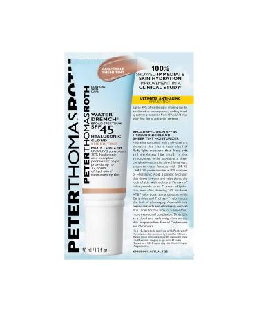Peter Thomas Roth Water Drench Hyaluronic Cloud Sheer Tint Moisturizer SPF 45 | Hydrating Tinted Moisturizer for All Skin Types - International Shipping Available - Buy Online on GoSupps.com
