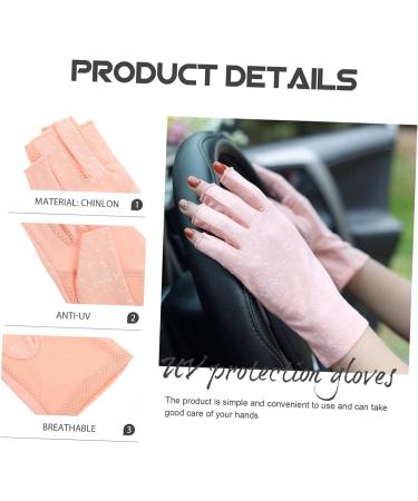 Healeved 3 Pairs Sun Protection Half Finger Gloves Salon Supply Hand Gloves for Protection Prevention Gloves Salon Manicure Gloves UV Gloves Pink Fingerless Nylon Hand Guard Miss - Buy Online on GoSupps.com