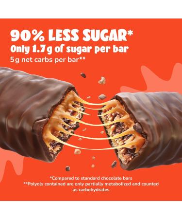 ahead ACHIEVE Keto Chocolate Bars 18x35g | Caramel Cacao Low Carb Sugar Free with MCT-Fats | 100% Natural Keto & Healthy Snacks - 18 Count - Buy Online on GoSupps.com