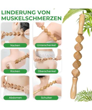 Premium Wooden Fascia Roller for Muscle Relaxation & Body Shaping | Anti-Cellulite Gua Sha Massage Tool - International Shipping Available - Buy Online on GoSupps.com
