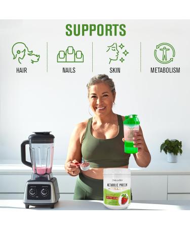 NaturalSlim Metabolic Protein Powder with Collagen whey protein powder shake Hydrolyzed Collagen with L-Glutamine for Metabolic Support Digestion Skin Joints & Muscle Low Carb 17.06oz Strawberry Strawberry With Collagen - Buy Online on GoSupps.com