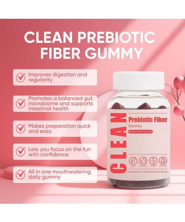 6525080 Clean Prebiotic Fiber Gummy Clean Fiber Gummies for Men Men Prebiotic Supplement for Digestive Gut Health Non-GMO 60 Gummies / 4g Fibers Per Serving - Buy Online on GoSupps.com