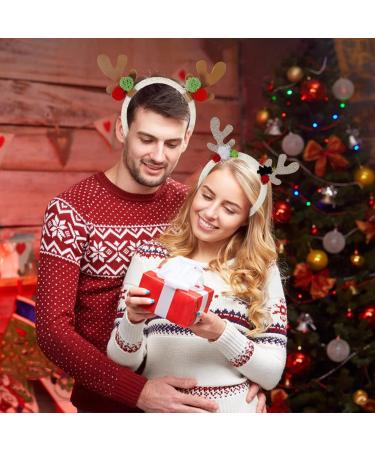 amangul Reindeer Antler Shape Hair Hoop Teens Women Photoshoots Hair Holder Christmas Cosplay Party Headband with Sequins(Silver) - Buy Online on GoSupps.com