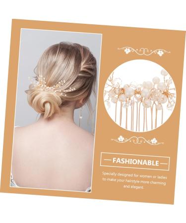 Ipetboom delicate hair comb exquisite hair comb grace Miss hair accessories pearl prom decorate gold hair accessories accessories hair hair comb manual Metal hair wedding decor - Buy Online on GoSupps.com