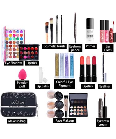 CHSEEA 27PCS Makeup Gift Set - All-in-One Starter Kit for Teenage Girls & Adults - Lip Gloss, Concealer, Eyeshadow Palette - Highly Pigmented Cosmetic Set - #6 - Buy Online on GoSupps.com