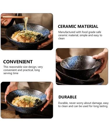 Angoily Ceramic Japanese Ramen Noodle Soup Bowls for Udon Soba Pho Asian Noodles Large Blue 8inch - Buy Online on GoSupps.com