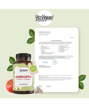 Quercetin High Dose (180 Capsules) with Vitamin C & Bromelain - Vegan Supplement | Pack of 6 for Immune Support - Buy Online on GoSupps.com