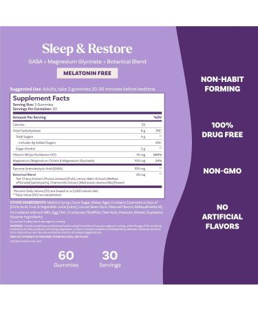 Natrol Sleep & Restore Magnesium Glycinate Blend Gummies Magnesium for Sleep Aids for Adults Melatonin-Free Cherry Flavored 30 Day Supply Cherry 60 Count (Pack of 1) - Buy Online on GoSupps.com