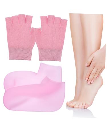 MAGICLULU 1 Set Moisturizing Gloves Gel Gloves Mitts Lotion Gloves Moisturizing Socks Moisturizing Gel Socks Spa Glove Hand Gloves Moisturizing Overnight Hand Repair Gloves Gel Mitten