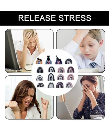 Jingan Calming Stickers - 16 Reusable Crushed Stone Desk Toys | Rainbow Cat Pattern for Adults - Buy Online on GoSupps.com
