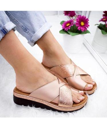 Bunion Corrector Beach Sandals - Women's Summer Strappy Flip Flops & Lightweight Orthopedic Slippers for Hallux Valgus - Buy Online on GoSupps.com