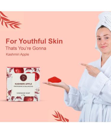 Kashmiri Apple Handmade Soap Set - Moisturizing Natural Bar Soap for Men & Women | 3 x 7.9 Oz Luxury Bars - Buy Online on GoSupps.com