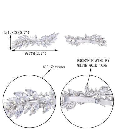 EVER FAITH CZ Marquise Hibiscus Flower Hair Barrette Clip | Silver-Tone - Buy Online on GoSupps.com