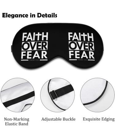 Faith Over Fear Scripture Sleep Mask | Adjustable Straps | Blackout Eye Cover - Buy Online on GoSupps.com