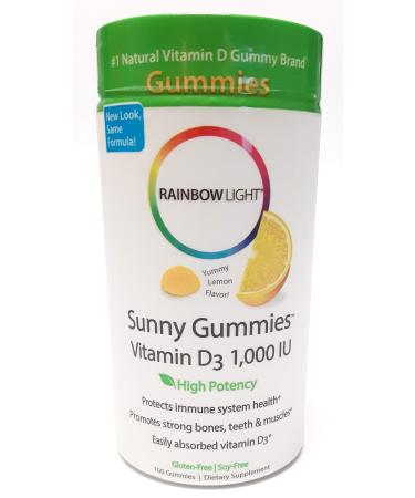Rainbow Light Sunny Gummies Vitamin D3 Lemon Flavor 1000 IU 100 Gummies