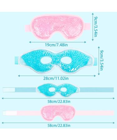 Piwosgol 2-Piece Cooling Eye Mask Set | Reusable Gel Therapy for Migraines Swollen Eyes & Dryness - Blue & Pink - Buy Online on GoSupps.com