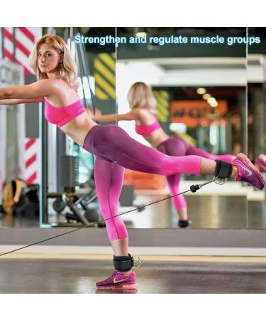 Ksvaye Fitness Foot Loops with D-Ring Ankle Straps - Adjustable Cable Pull Kickback Loops for Men & Women - Perfect for Gym Workouts - Buy Online on GoSupps.com