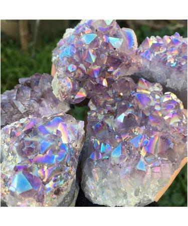 Decorative Ornaments Cute Rainbow Angel Halo Amethyst Cluster Natural Quartz Crystal Rough Stone 's Gift Stone Mineral Specimen - Buy Online on GoSupps.com