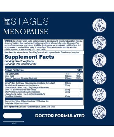 Solaray Menopause Supplements for Women | Vegan & Gluten Free | Support Mood Sleep Hot Flashes | 60 VegCaps - 30 Servings - Buy Online on GoSupps.com