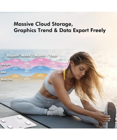1 BY ONE Smart Body Fat Scale with Bluetooth | Ivory Digital Bathroom Weighing Scale | 400 lb Capacity | Body Composition Analyzer with BMI, Water Percentage, Muscle Mass - Buy Online on GoSupps.com