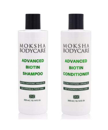 Hair Growth Shampoo and Conditioner - Made In UK Hair Thickening for Men Women | Biotin Shampoo Conditioner with Caffeine Argan Oil Rosemary Niacinamide for Strong and Thinning Hair | 300ml