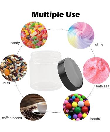 24 Pack 4 oz Clear Plastic Containers with Lids and Labels for Beauty Products - Body Butter Jars, Body Scrubs, Face Creams, Lotions - Buy Online on GoSupps.com