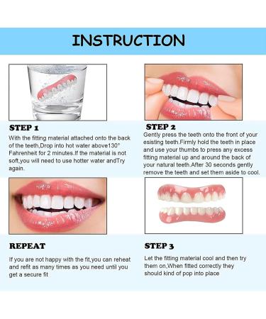 Buy Emerze False Teeth Veneers - Silicone Prostheses & Natural Shadow Comfort Fit Dentures - Upper & Lower Matching Set - Buy Online on GoSupps.com