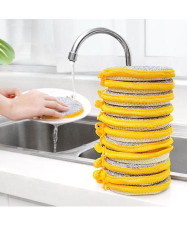 Kitchen Cleaning Sponges Double Sided Scouring Pad Wipe Dishwashing Sponges Cloth for Easy Dishwashing - Buy Online on GoSupps.com