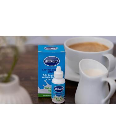 Milkaid Lactase Enzyme Drops & Tablets for Lactose Intolerance Relief | Prevent Gas, Bloating & Diarrhea | Dairy Digestive Supplement | 0.5 Fl Oz & 120 Raspberry Flavored Tablets - Buy Online on GoSupps.com