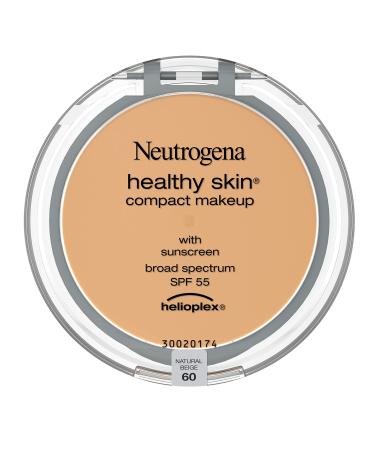 Neutrogena Healthy Skin Compact Lightweight Cream Foundation Makeup with Vitamin E Antioxidants  Non-Greasy Foundation with Broad Spectrum SPF 55  Natural Beige 60  35 oz 60 / Natural Beige 0.35 Ounce (Pack of 1)
