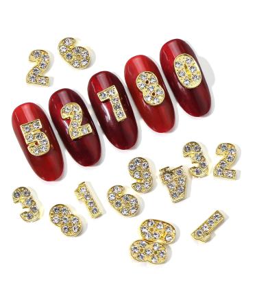 WOKOTO 30pcs Gold Number Nail Charms - 3D Nail Art Charms for Acrylic Nails - Alloy Nail Rhinestones and Charms - Nail Gems - Gold Nail Jewels for Women - Buy Online on GoSupps.com