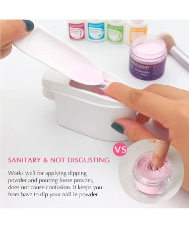 AMAZDIP 2-in-1 Dip Powder Recycling System & French Tip Smile Line Mold Tray - Nail Art Glitter Holder Saver in White - Buy Online on GoSupps.com