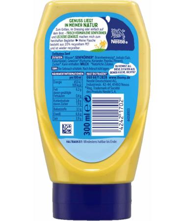 usy Pack of 6 bottles of Thomy Delikatess Freshness medium ground mustard (6 x 300 ml) + usy block - Buy Online on GoSupps.com