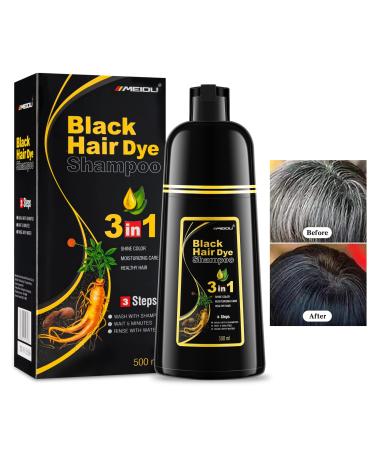 Black Hair Color Shampoo for Gray Hair Instant Hair Dye Shampoo Hair Coloring in Minutes Natural and Long lasting colour Hair Dye Shampoo for Men and Women 16.9 Fl.Oz