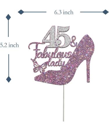 Tenhaisi 45 & Fabulous Lady Cake Topper Purple Sliver Glitter 45th Birthday Party Decoration Happy 45th Birthday Decoration Women 45th Birthday/Wedding Celebration/Anniversary Party Supplies - Buy Online on GoSupps.com