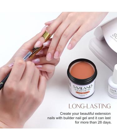Saviland 100g Deep Nudes Builder Nail Gel - Large Capacity Hard Gel for Nail Extension and Strengthening - Professional Grade UV Gel for Manicures at Home or Salon - Buy Online on GoSupps.com