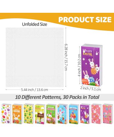 Shojoy 30 Pack Easter Pocket Tissues 4-Ply White with Easter Bunny Print - Ideal for Easter Party Favors and Travel - Buy Online on GoSupps.com