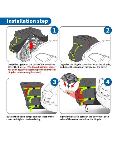 420D Heavy Duty Ripstop Bike Cover for 2-4 Bicycles - Waterproof Outdoor Storage for Car, Truck, RV, SUV - All Seasons Protection - Buy Online on GoSupps.com