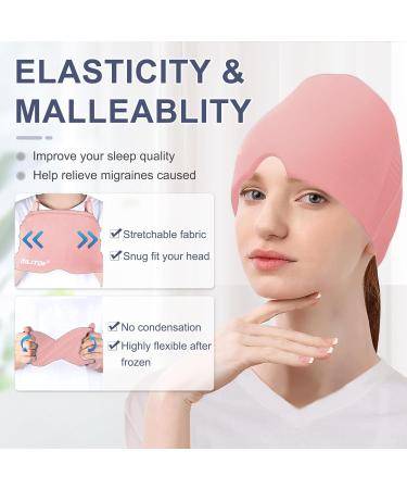 Migraine Relief Gel Ice Head Wrap Hot and Cold Therapy Headache Relief Hat Migraine Cap for Puffy Eyes Headache Eyes Mask for Sinus Tension and Stress Relief Pink - Buy Online on GoSupps.com