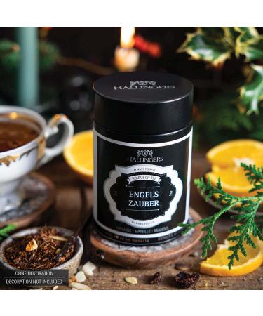 Hallinger's Engelszauber Rooibos Tea with Orange Vanilla & Almond - Perfect Gift for Mother's Day Father's Day & New Year's Eve - 120g Can - Buy Online on GoSupps.com