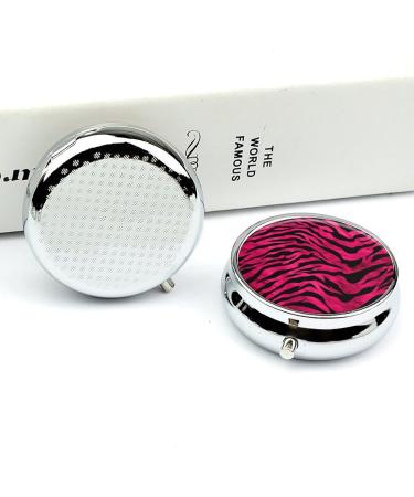 Portable 3 Compartment Pill Box - Zebra Tiger Leopard Print Travel Pill Organizer for Handbag & Pocket - Buy Online on GoSupps.com