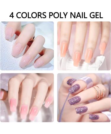 Lofuanna Poly Gel Nail Kit - 4 Colors | Professional DIY Poly Extension Gel Nail Kit for Beginners | Includes Nail Forms & Slip Solution | Builder Gel Poly Gel Kit - SET 3 - Buy Online on GoSupps.com