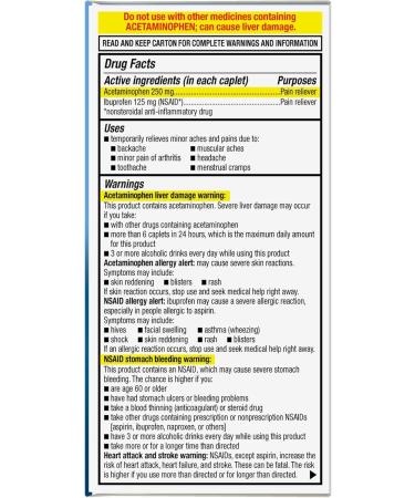 GoodSense Dual Action Acetaminophen & Ibuprofen Tablets for Back Pain - 250mg/125mg 144 Count - Fast Relief NSAID International Shipping Available - Buy Online on GoSupps.com