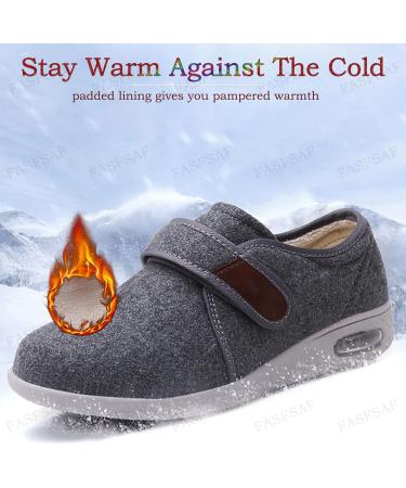 Men's Diabetic Swollen Feet Shoes - Wide Width, Adjustable, Non-Slip Walking Casual Shoes (Gray, Size 46) - Buy Online on GoSupps.com