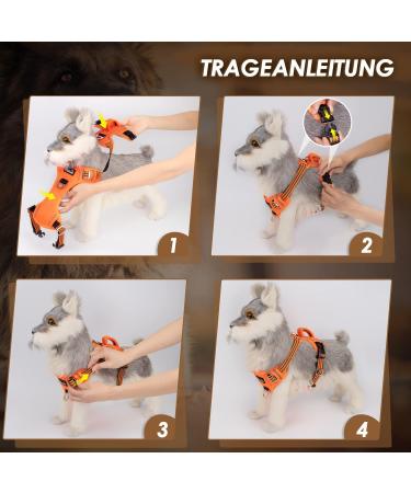 Eyin Dog Harness for Large Dogs - Adjustable Breathable Reflective Padded with Handle & Front Bracket XL (Orange) - Perfect for Daily Training - Buy Online on GoSupps.com