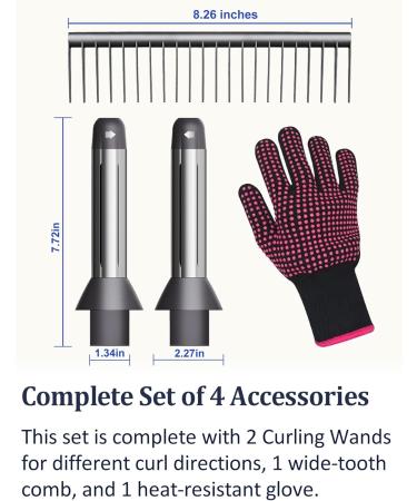 Automatic Curling Wands Attachments for Dyson Supersonic | 2 Curlers Waver Tool Comb & Heat-Resistant Glove International Shipping Available - Buy Online on GoSupps.com