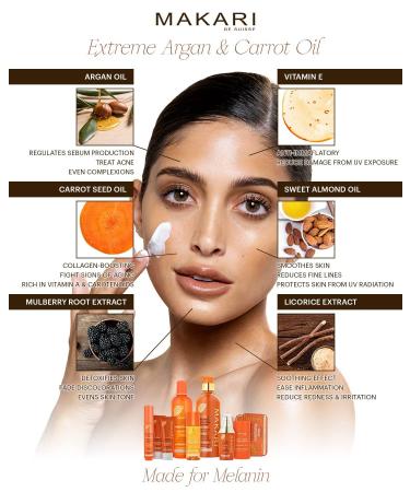 MAKARI Extreme Argan & Carrot Seed Oil Skin Toning Gift Set | Exfoliating Soap & Body Lotion for All Skin Types | Botanical Self Care Kit with Free Makeup Bag - Buy Online on GoSupps.com